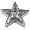 Kit 6 emporte-pièces étoiles Noël 3D inox 2-16cm H2,5cm