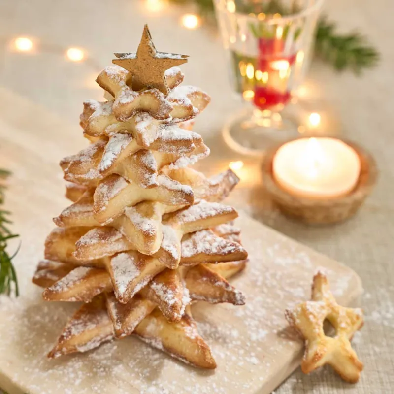 Kit 6 emporte-pièces étoiles Noël 3D inox 2-16cm H2,5cm