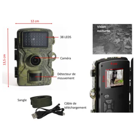 Lot 2 caméras de chasse 12MP LEDs invisibles IP66 – Vision nocturne