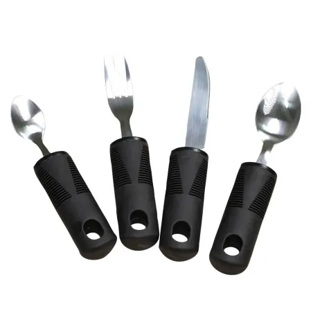 Couverts ergonomiques senior manche épais plastique - Set 4 pièces
