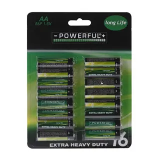 Lot 16 piles alcalines AA/LR06 1,5V – Énergie longue durée