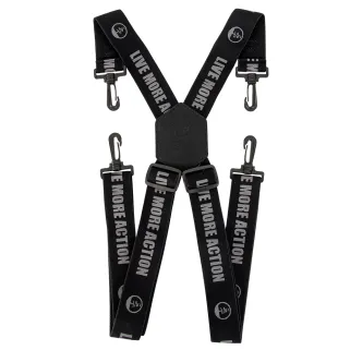 Bretelles élastiquées mousqueton polyamide noir largeur 4cm