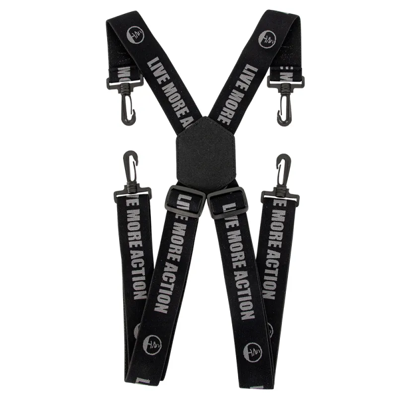 Bretelles élastiquées mousqueton polyamide noir largeur 4cm