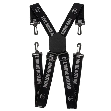 Bretelles élastiquées mousqueton polyamide noir largeur 4cm