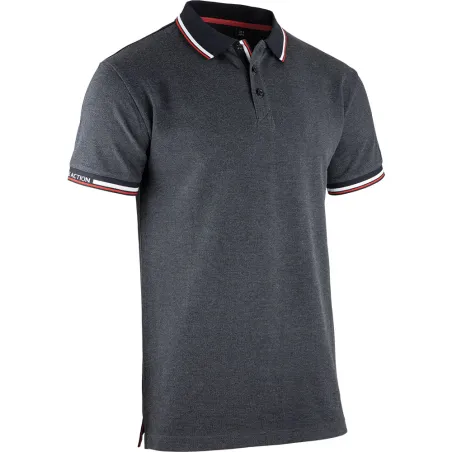 Polo manches courtes LORD coton polyester gris chiné S au 3XL