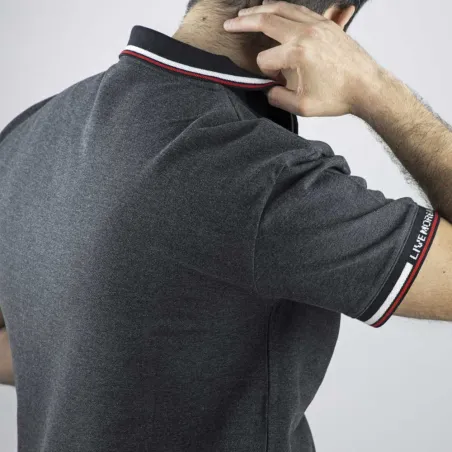 Polo manches courtes LORD coton polyester gris chiné S au 3XL