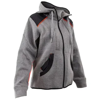Blouson travail à capuche femme 2 poches molletonné gris XS à 2XL