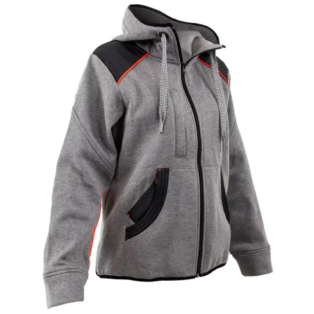 Blouson travail à capuche femme 2 poches molletonné gris XS à 2XL