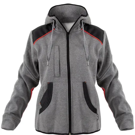 Blouson travail à capuche femme 2 poches molletonné gris XS à 2XL