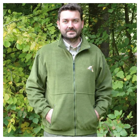 Blouson polaire broderie canard 2 poches polyester kaki M à 3XL