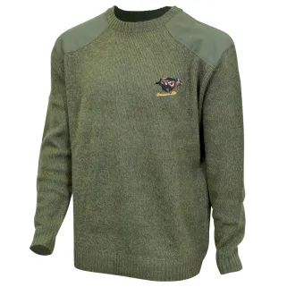 Pull col rond broderie Sanglier