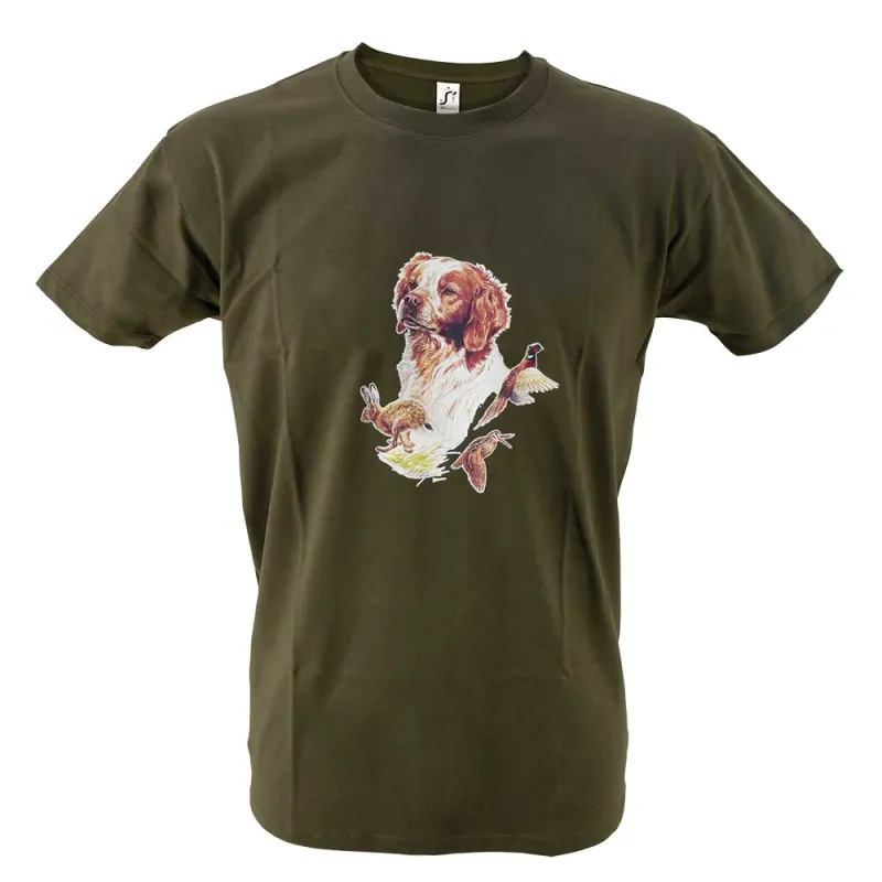 T-shirt kaki épagneul Bartavel®