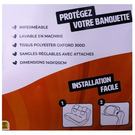Housse protection voiture banquette arrière 140 x 120 cm