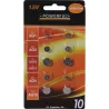 Lot de 10 piles bouton alcalines | Pack multi-références