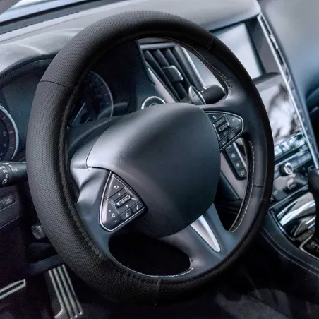 Couvre volant noir universel - Protection textile auto