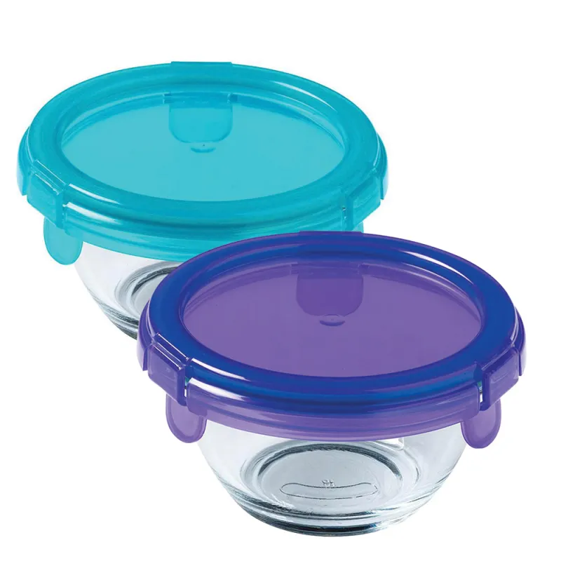 Lot de 2 Récipients Pyrex en Verre 0,20L