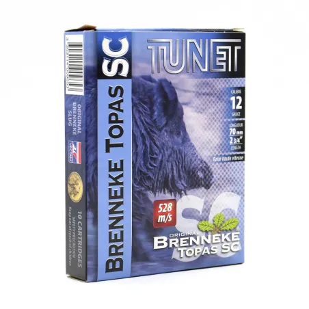 Boite de 10 Balles Brenneke Topas SC bourre jupe 12/70 520m/s