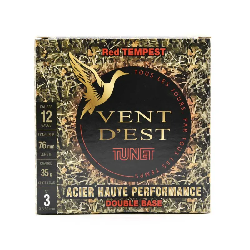 Boite de 25 cartouches vent d'est red tempest bourre jupe 12/76