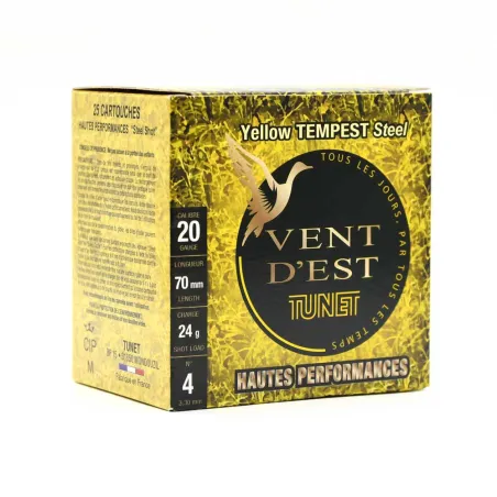 Boite de 25 cartouches BJ 20/70 vent d'est yellow tempest 400m/s