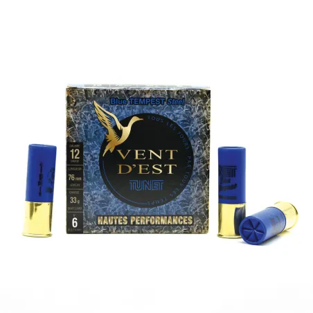 Boîte de 25 cartouches acier HP 12/76 vent d'est blue tempest