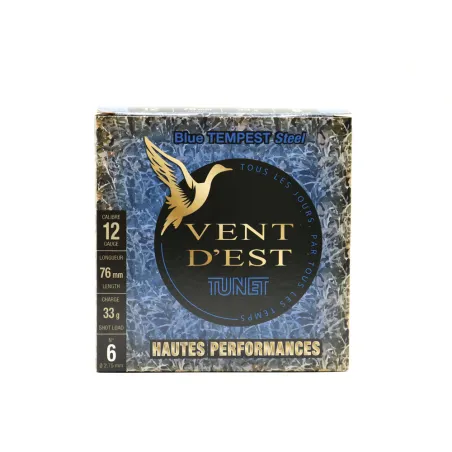 Boîte de 25 cartouches acier HP 12/76 vent d'est blue tempest