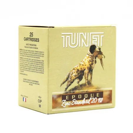 Boite de 25 cartouches Epoque Zinc bourre jupe 20/70 24g n°5