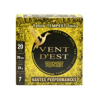 Boite de 25 cartouches BJ 20/70 vent d'est yellow tempest 24g