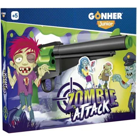 Set Zombie Attack Enfant - Pistolet 24 Balles + 4 Figurines