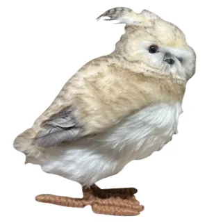 Hibou debout 34cm brun clair 19x16x29cm déco