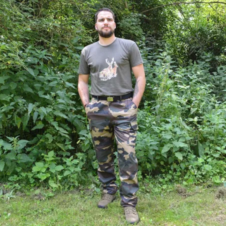 Pantalon treillis M64 4 poches toile de satin camo CE 