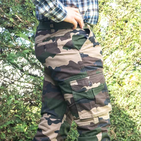 Pantalon treillis F1 6 poches coton doublé camo CE