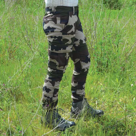 Pantalon de chasse F2 7 poches coton camo CE 40 à 64