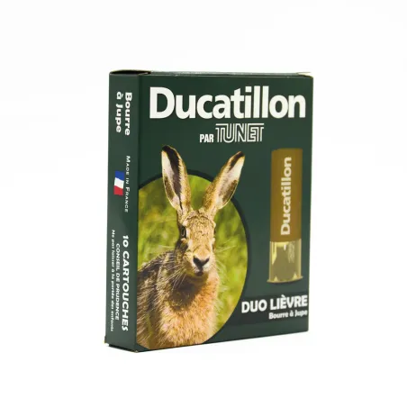 Boite de 10 Cartouches de chasse cal.12/70 DUCATILLON® "Duo Lièvre"