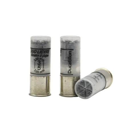 Boite de 10 Cartouches de chasse cal.12/70 DUCATILLON® "Duo Lièvre"