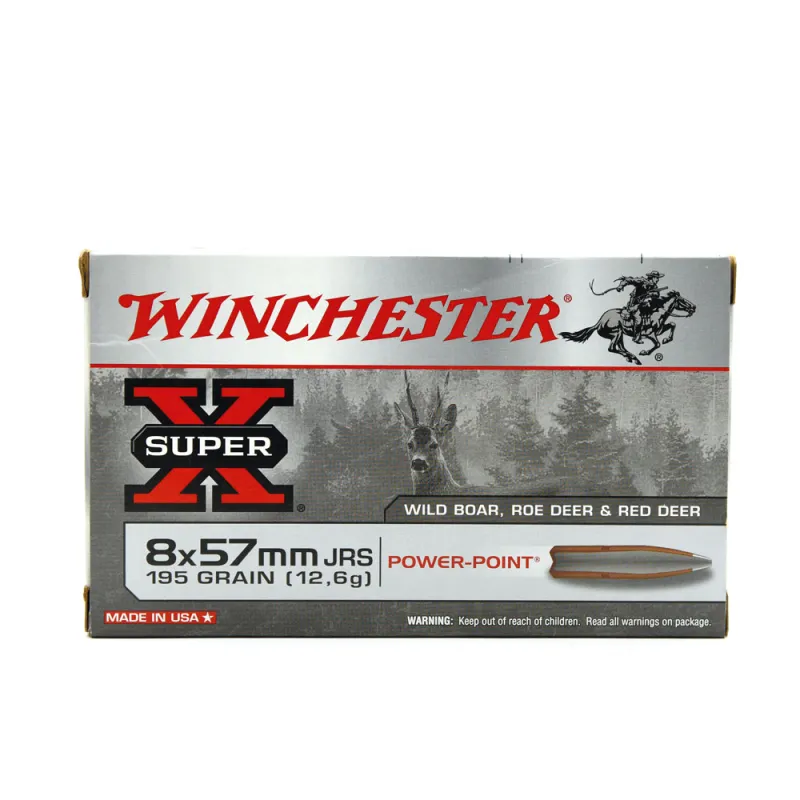 Boite de 20 Balles Power-point Super X pointe molle plomb 8x57