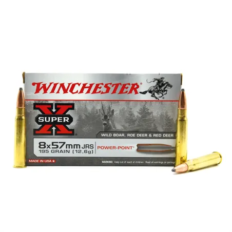 Boite de 20 Balles Power-point Super X pointe molle plomb 8x57