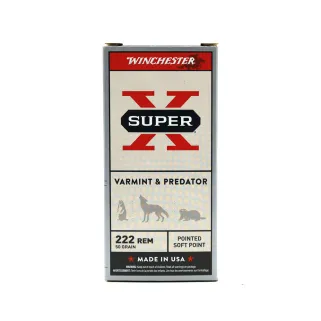 Boite de 20 Balles Power-point Super X pointe molle plomb 222 Rem