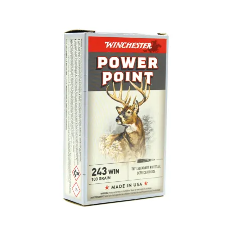 Boite de 20 Balles Power-point Super X pointe molle plomb 243 win