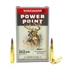 Boite de 20 Balles Power-point Super X pointe molle plomb 243 win