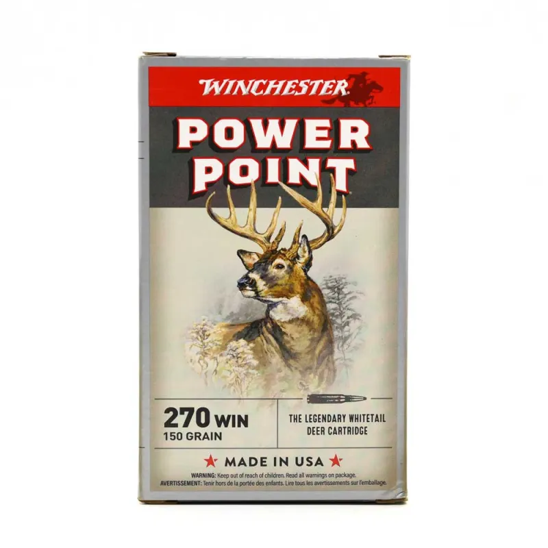 Boite de 20 Balles Power-point Super X pointe molle plomb 270win