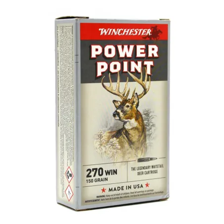 Boite de 20 Balles Power-point Super X pointe molle plomb 270win