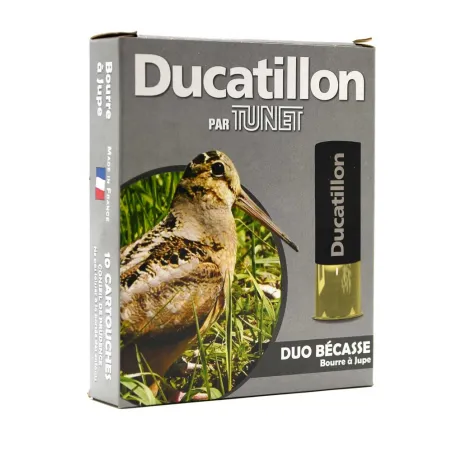 Boite de 10 cartouches 12/70 bourre jupe "Duo Bécasse" 38g 358m/s