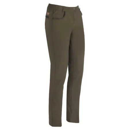 Pantalon chasse femme Savane Hyperstretch polyamide kaki T40