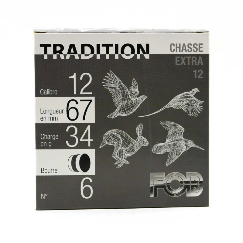 Boîte de 25 cartouches Tradition bourre jupe 12 BG 34g pb6