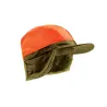 Casquette fourrée réversible polyester coton kaki orange T59/61