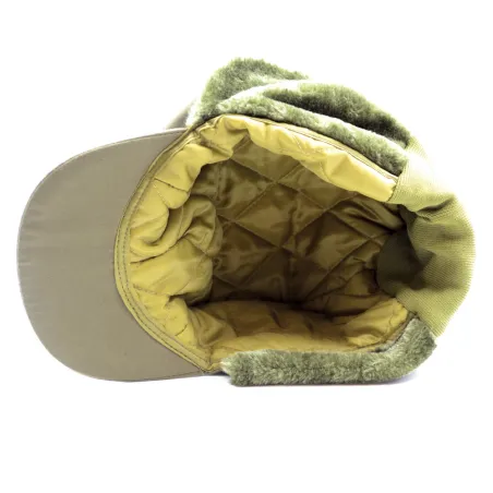 Casquette fourrée réversible polyester coton kaki orange T59/61