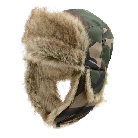 Chapka scratch et boutons nylon fourrure synthétique camo Taille 57