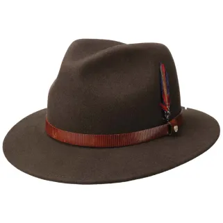 Chapeau Traveller imperméable feutre laine marron T56/57