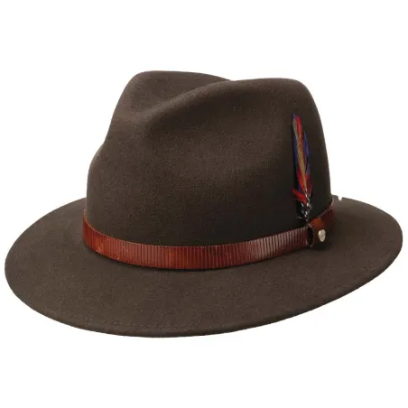 Chapeau Traveller imperméable feutre laine marron T56/57