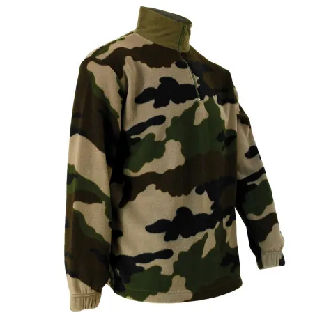 Sweat polyester col montant zippé polaire camo CE Taille M